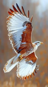 Soaring Eagle with Outstretched Wings