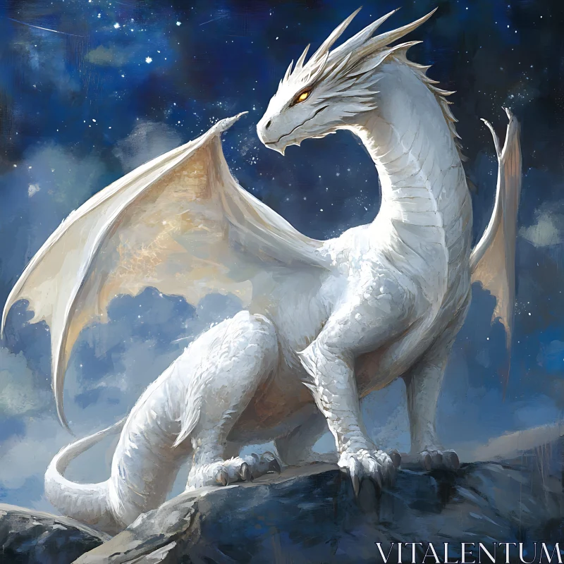 AI ART Celestial Dragon on Starry Peak