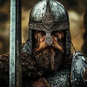 Viking Warrior with Intense Gaze