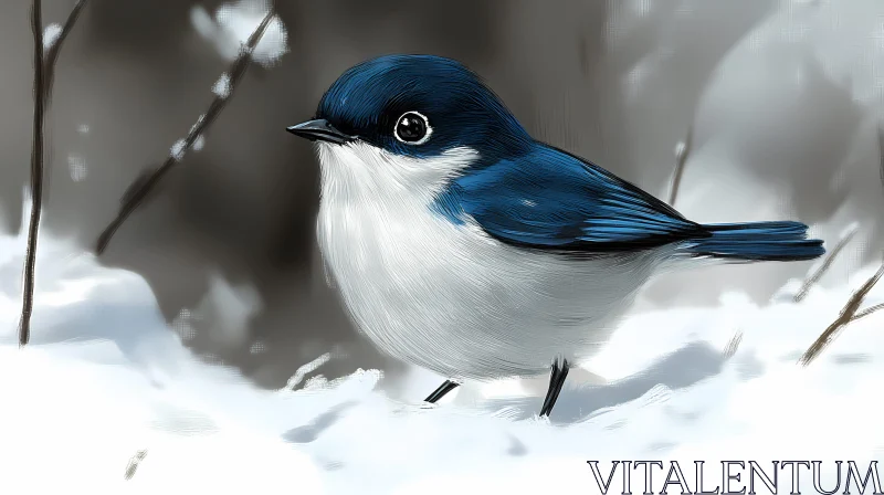 Winter Bird Art AI Image