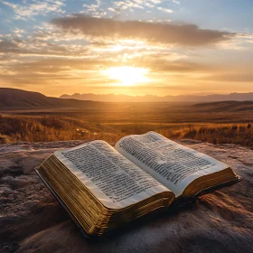 Open Book at Sunset