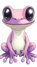 Adorable Pink and Purple Frog Character