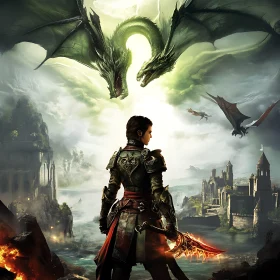 Epic Dragon Confrontation Artwork