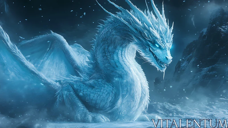 AI ART Frozen Dragon: A Winter's Tale