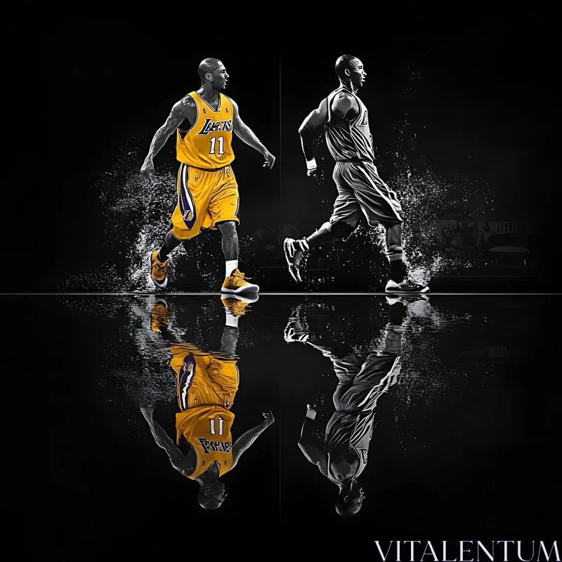 AI ART Mirrored Basketball Players