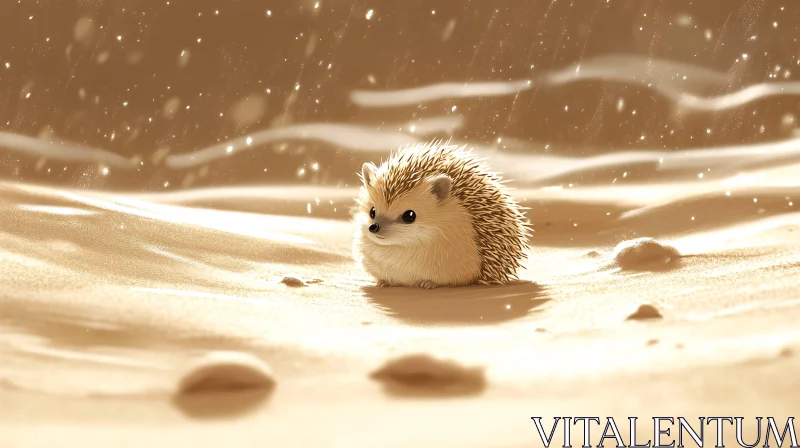 AI ART A Hedgehog Enveloped in Sand