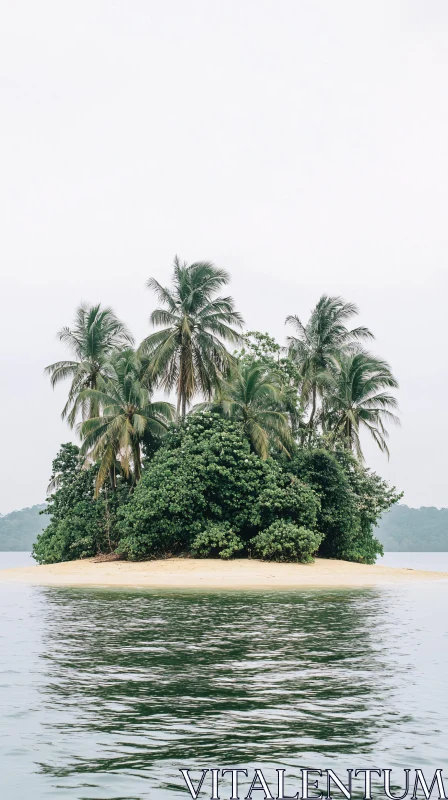 AI ART Tropical Oasis with Lush Palms