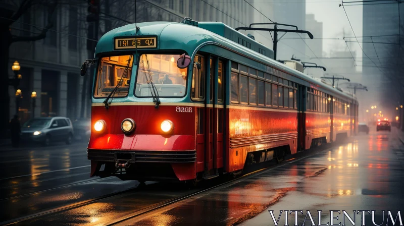 Atmospheric San Francisco Tram in Vintage Imagery AI Image