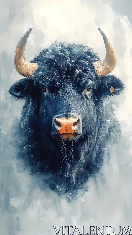 Bull Portrait Painting AI Image