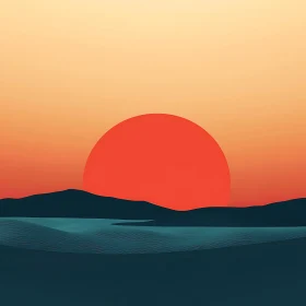 Peaceful Sunset Reflection on Calm Lake