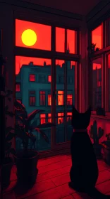 Feline Silhouette at Dusk