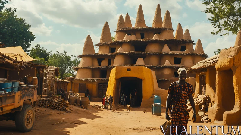 Traditional African Village AI Image