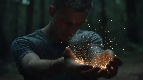 Man Holding Magic Light