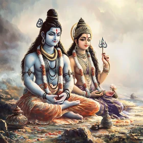 Divine Couple Portrait Illustration