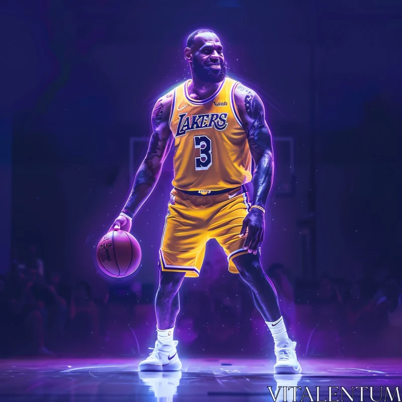 AI ART LeBron James Action Shot