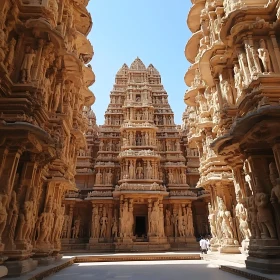 Intricate Carvings of an Indian Temple