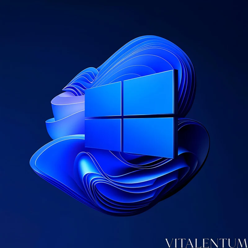 Abstract Blue Windows Logo AI Image