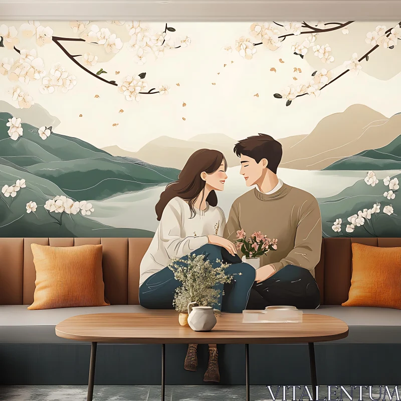 Couple's Serene Moment AI Image