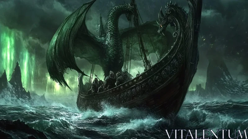 AI ART Epic Voyage of the Dragon Ship