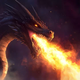 Fire-Breathing Dragon in a Dark Realm