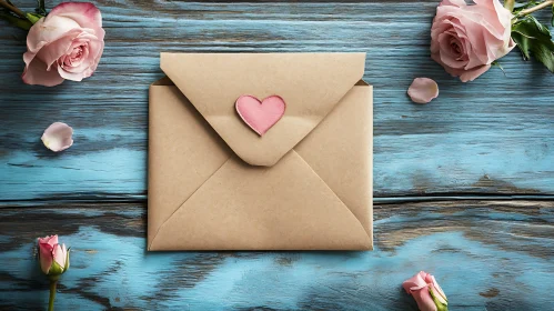 Heartfelt Letter Surrounded by Roses