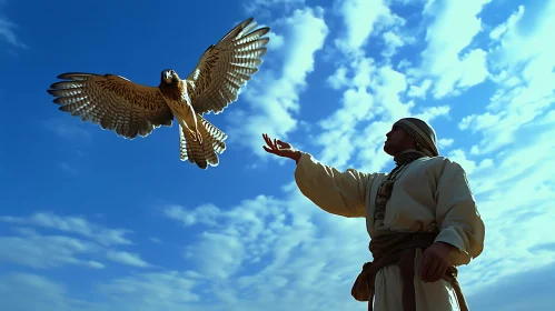 Man and Eagle in the Sky