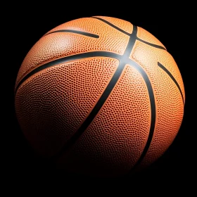 Orange Basketball on Black