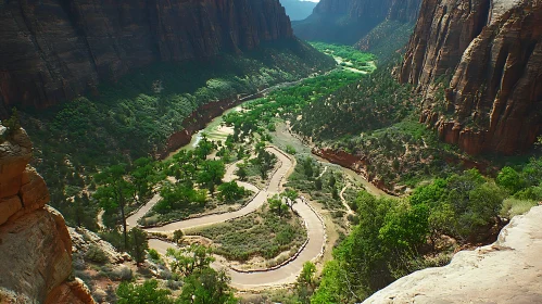 Impressive Canyon Landscape with Serpentine Road