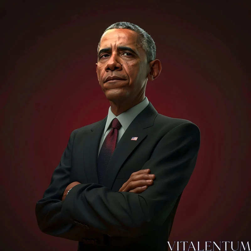 AI ART Confident Barack Obama in Formal Attire