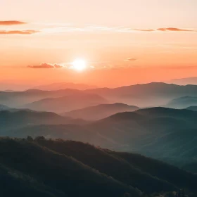 Sunset over Mountain Ridges