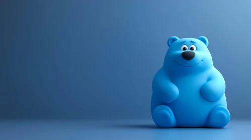 Playful Blue Bear Illustration