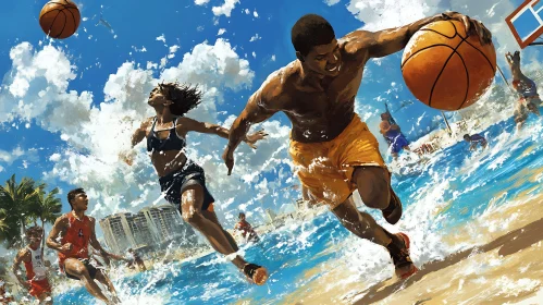 Basketball Fun at the Beach