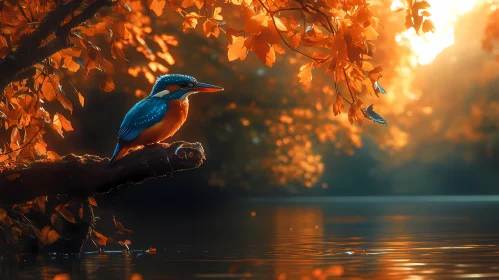 Autumn Lake Kingfisher