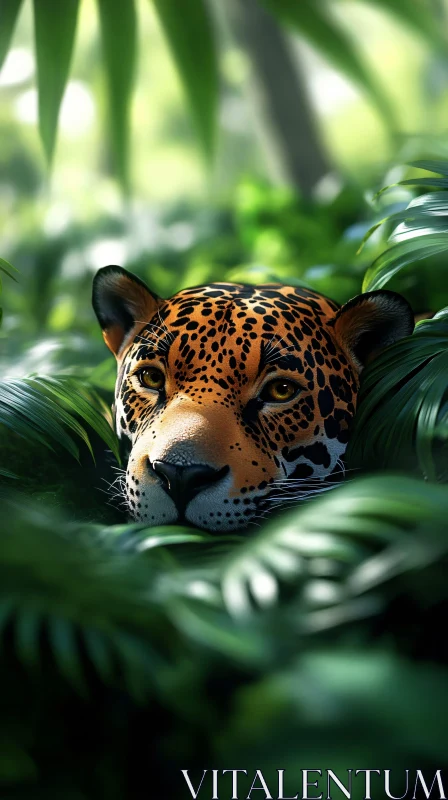 Stealthy Leopard in the Wild AI Image