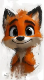 Adorable Fox Cartoon Art