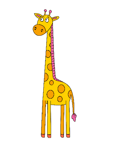 POD Design Cartoon Giraffe T-Shirt Design - Whimsical Animal Illustration