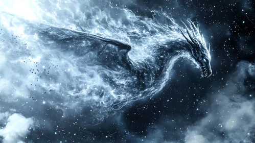 Ethereal Dragon in the Cosmic Night