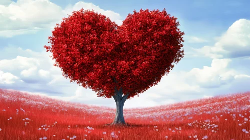 Romantic Heart-Shaped Tree in Nature