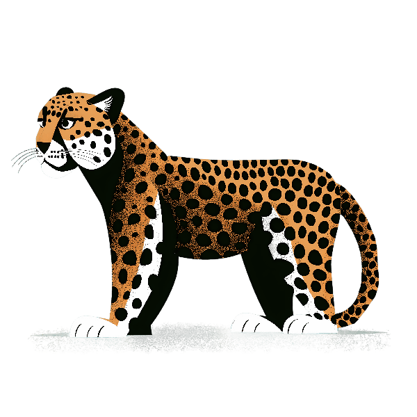 Leopard Illustration T-Shirt Design POD Design