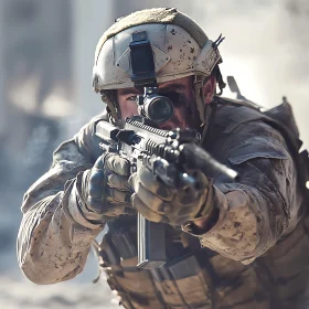 Soldier in Action: A Moment of Focus
