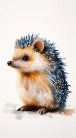 Delicate Hedgehog Watercolor Painting