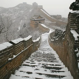 Snowy Great Wall of China