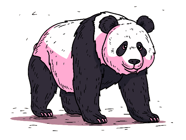 Cute Illustrated Panda Artwork POD Design