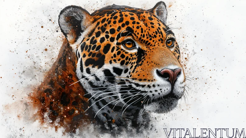 AI ART Leopard Head Study