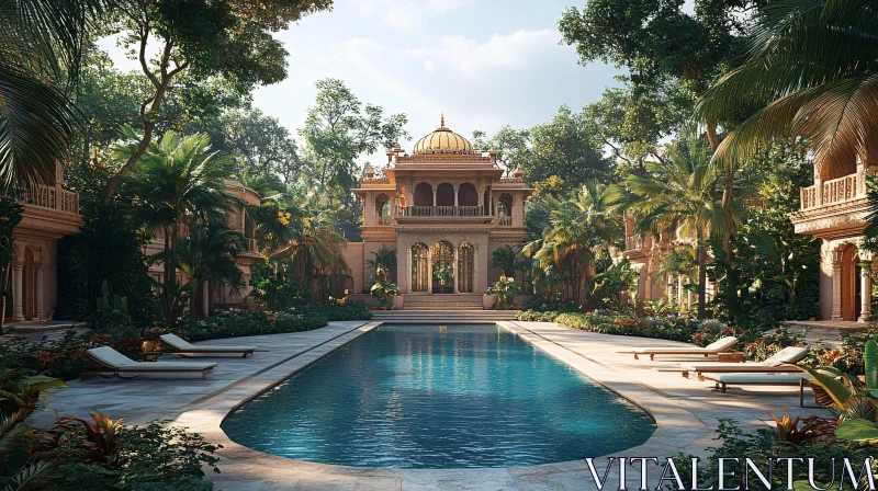 Luxury Villa with Swimming Pool AI Image