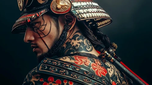 Armored Samurai with Tattoos