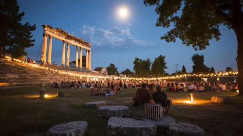 Moonlit Evening at Historical Site