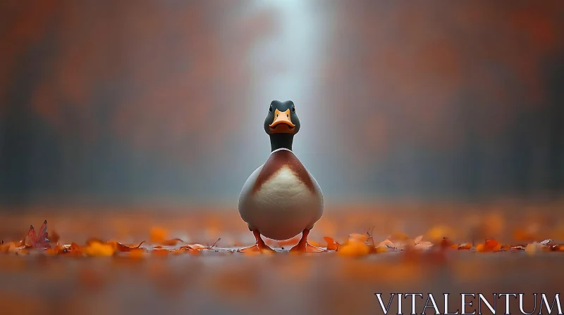 Autumnal Duck Portrait AI Image