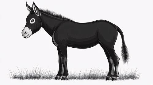 Illustrative Side Profile of a Donkey