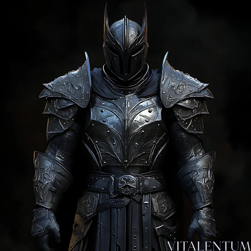 AI ART Mystic Black Knight in Full Armor